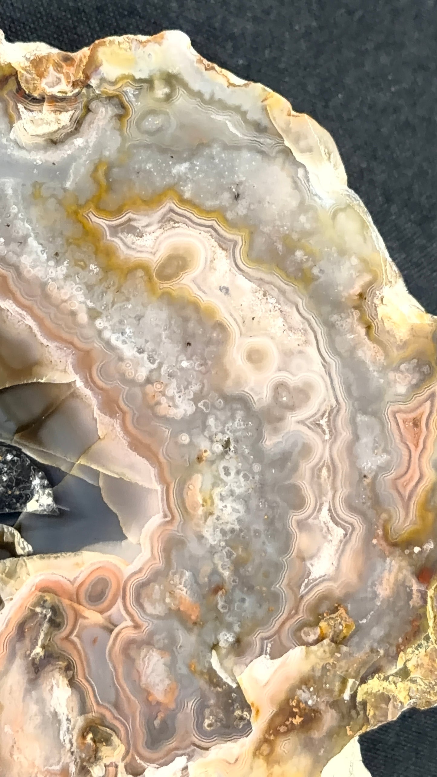 Black and Pink Large Kentucky Agate