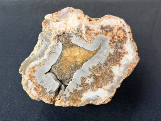 Banded chalcedony and Calcite