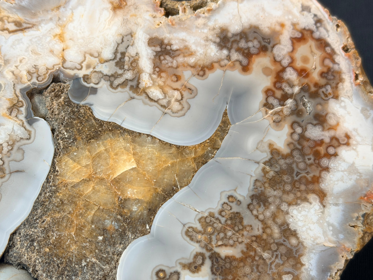 Banded chalcedony and Calcite