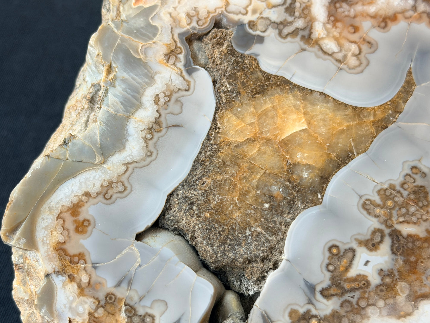Banded chalcedony and Calcite
