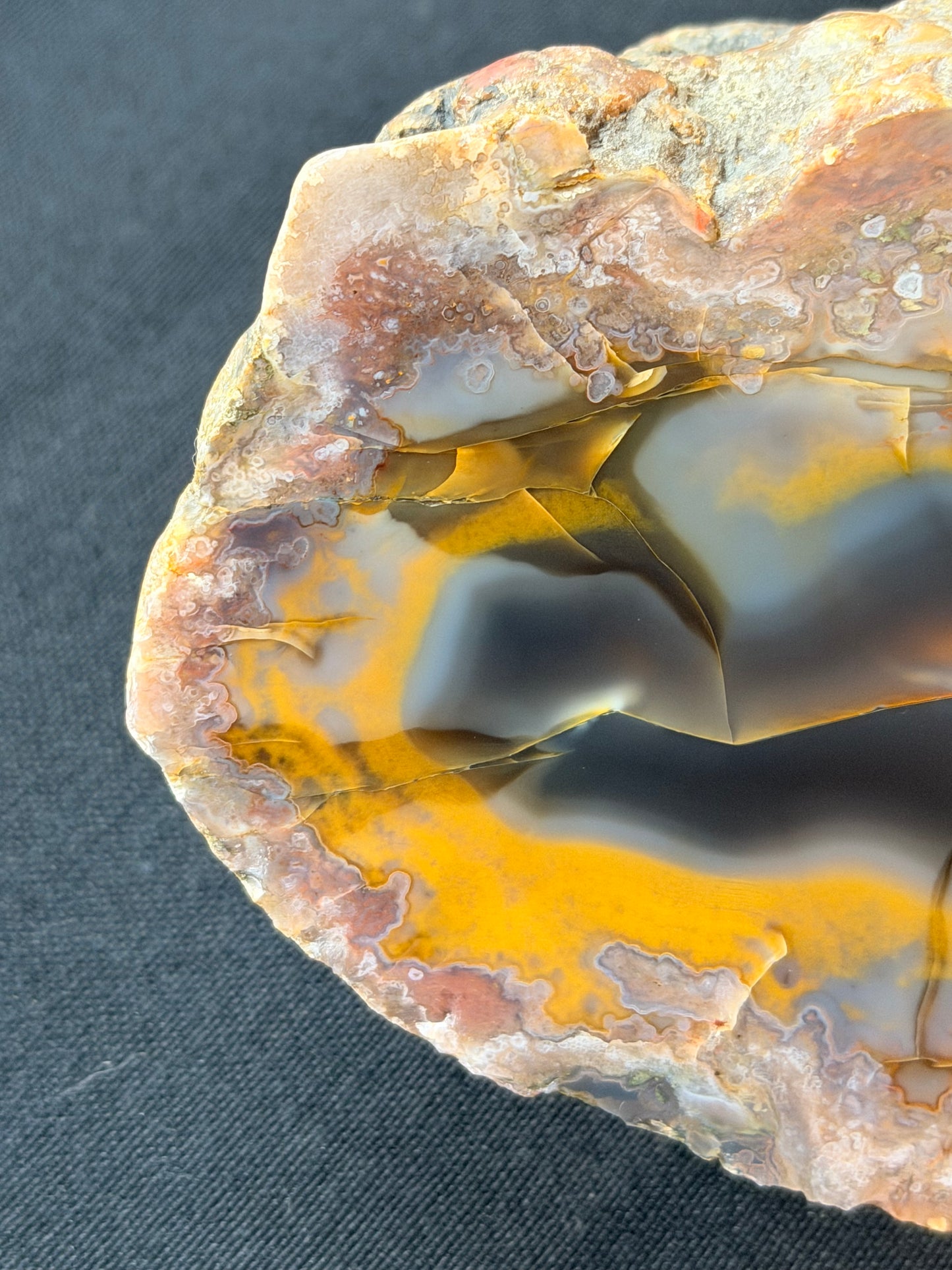 Black and yellow with smoky quartz Ky Agate