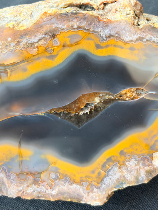 Black and yellow with smoky quartz Ky Agate