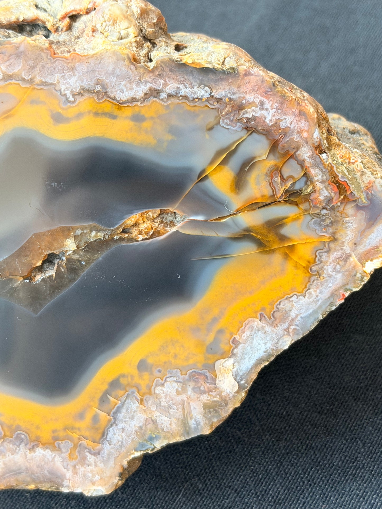 Black and yellow with smoky quartz Ky Agate