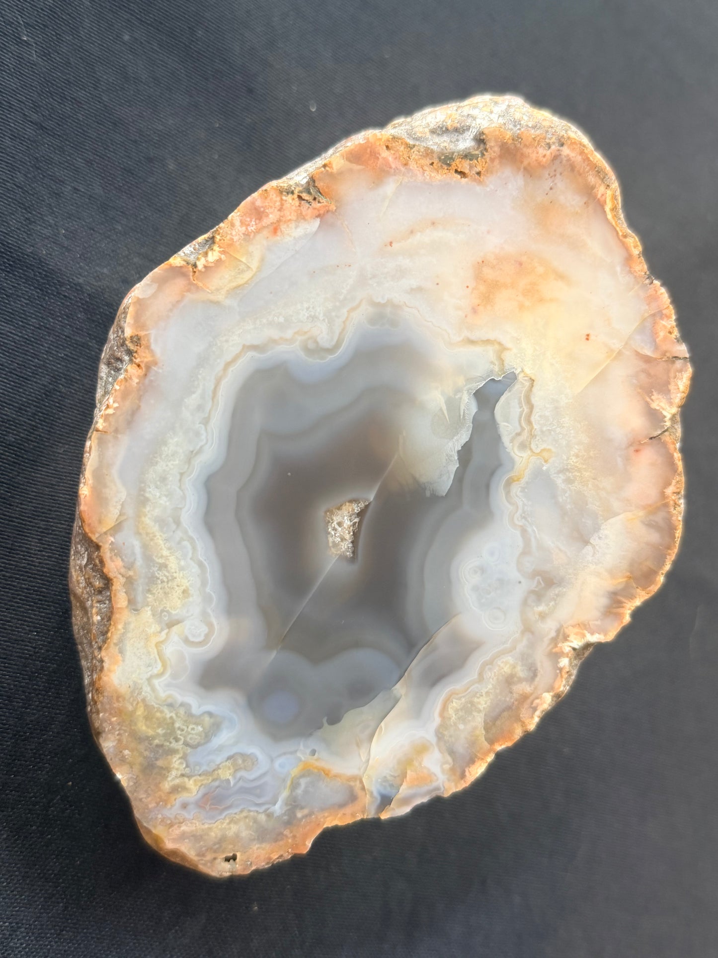 Black Kentucky Agate with quartz center