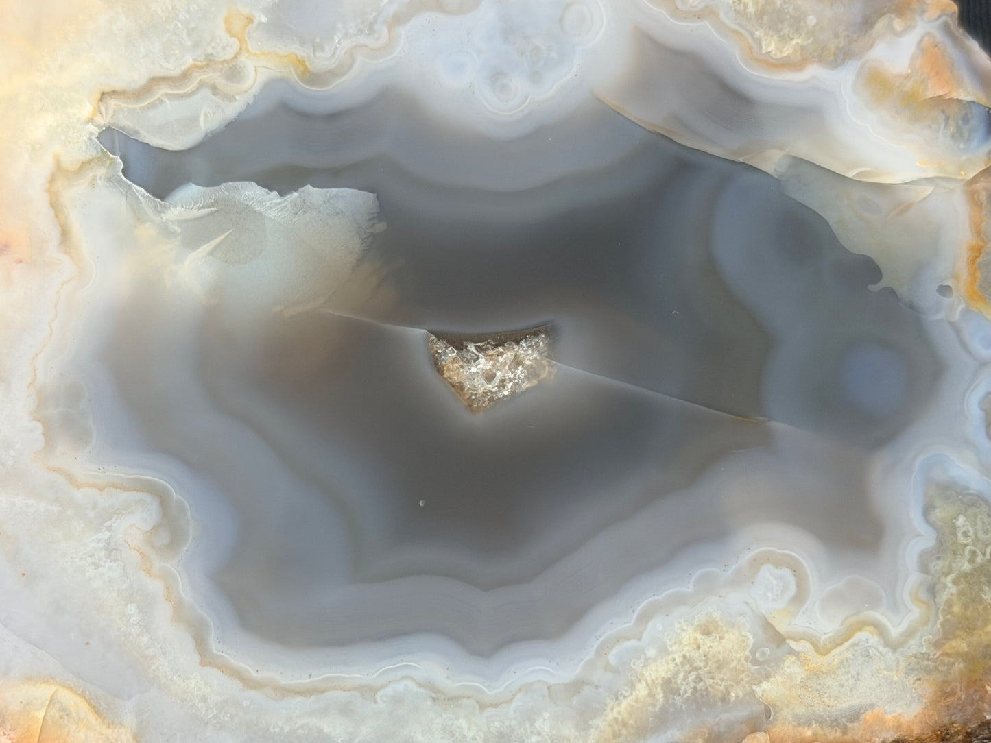 Black Kentucky Agate with quartz center